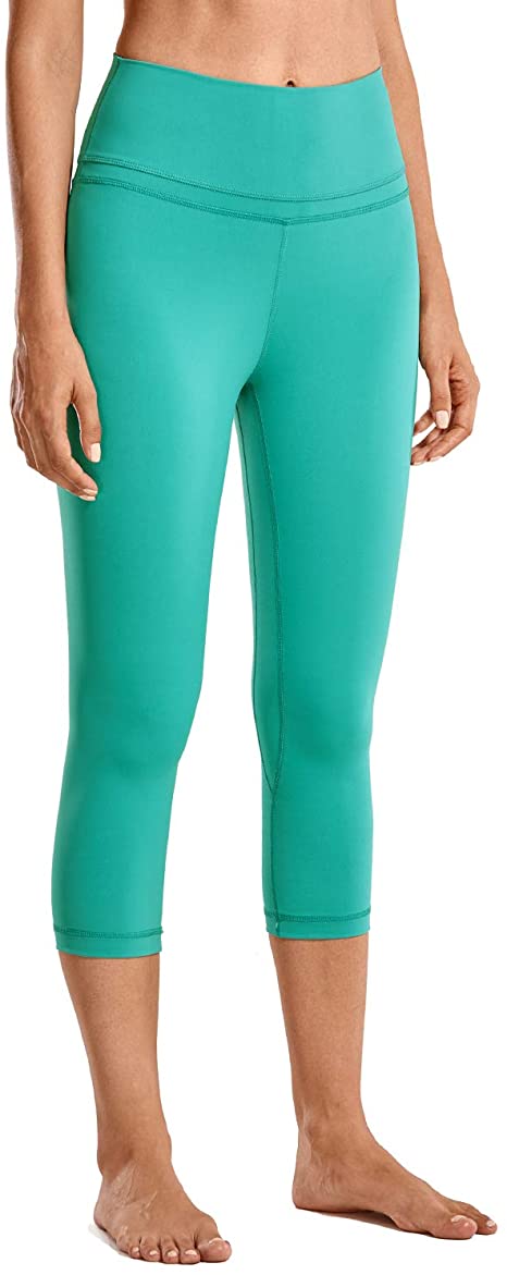 CRZ YOGA Women's High Waist Crop Capri Leggings Workout Pants Naked Feeling -19 Inches