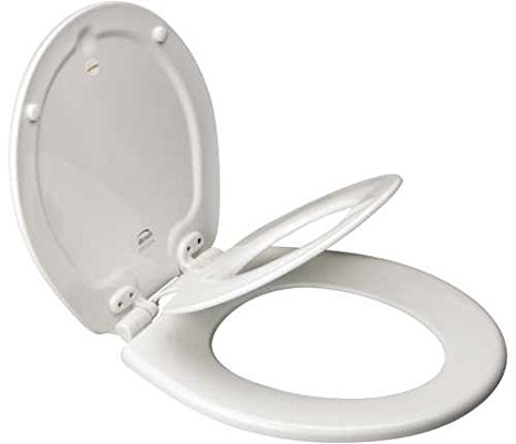 Round Closed Front Plastic Toilet Seat, Next Step, White