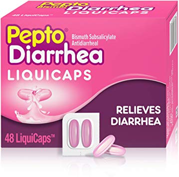 Pepto Bismol Diarrhea LiquiCaps, 48 Count, Anti Diarrhea Medicine for Fast Diarrhea Relief, Antidiarrheal Liquid Pills