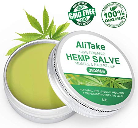 Hemp Balm for Pain Relief- Natural Hemp Extract Oil Salve for Back/Muscle Pain Relief, Premium Hemp Salve Non-GMO Anti-inflammatory for Joint Pain (2500MG, 60G/2OZ)