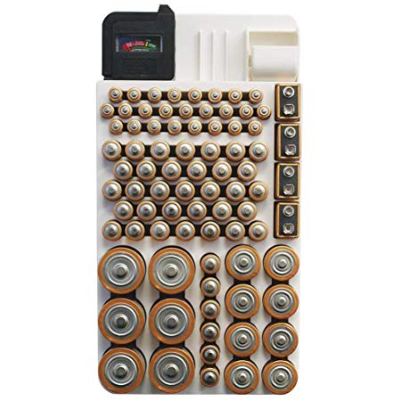 Range Kleen Battery Organizer Storage Case by Holds 82 Batteries Various Sizes WKT4162 Removable Battery Tester