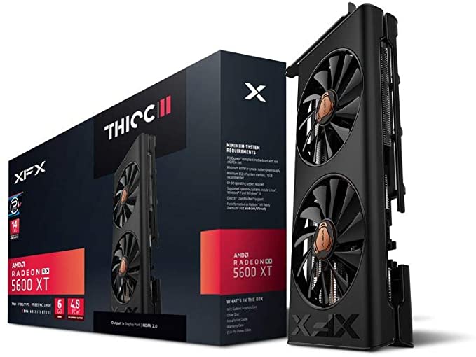 XFX RX 5600 XT Thicc II PRO -14GBPS 6GB GDDR6 Boost UP to 1620MHz 3xDP HDMI Graphics Card RX-56XT6DF46