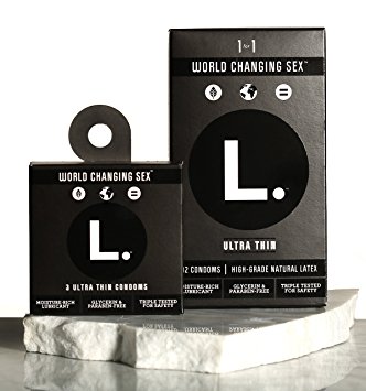 L. Condoms Ultra Thin 12 Pack of Natural, Premium Condoms