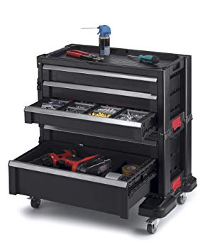 Keter 240762 5 Drawer Modular Garage & Tool Organizer, Black