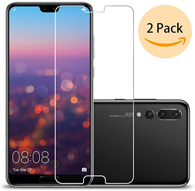 Huawei P20 Screen Protector,Laerion[2 Pack] Tempered Glass Screen Protector with 9H Anti Scratch Transparent HD Clear Bubble Free Protective Film for Huawei P20