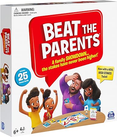 Beat The Parents Classic Family Trivia Game, Kids Vs Parents, with 25 Bonus Cards for Ages 6 and up (Amazon Exclusive)