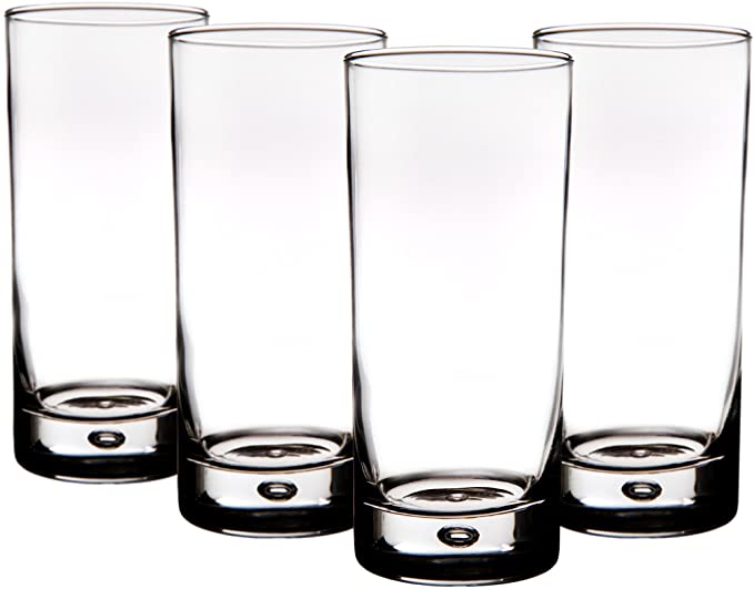 Home Essentials Red Series Bubble 17oz Highball Glass, Set of 4