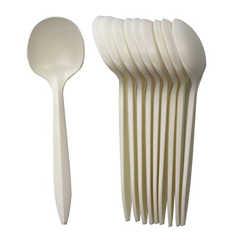 GreenWorks Eco-friendly Plant Starch Disposable Cutlery,1000 ct Cornstarch Biodegradable Soup Spoons