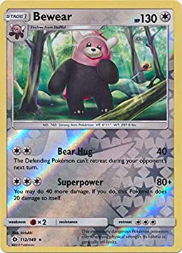 Pokemon - Bewear - 112/149 - Uncommon - Reverse Holo - Pokemon Sun & Moon