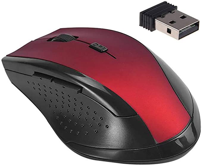 haixclvyE PC Computer Laptop Mouse Ergonomic 6 Keys 3200DPI Optical 2.4GHz Wireless Gaming Mouse Red