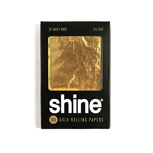 Shine 24K Gold Rolling Papers 1.25 Size - 12 Sheet Party Pack by Shine