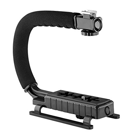 Neewer C Shaped Video Action Stabilizing Handle Bracket for DV Camcorders DC DSLR Cameras and Point and Shoot Cameras--Black