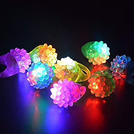 C&H Solutions Novelty 72 ct Flashing LED Bumpy Rings Blinking Soft Jelly Glow by C&H