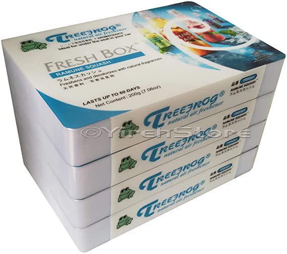 Ramune Squash Scent (Lemon Lime Squash Scent) 4 Pack, Treefrog Natural Air Freshener Fresh Box (AKA Xtreme Fresh)