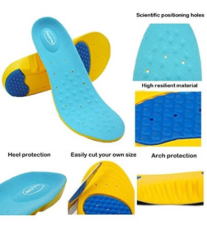 HappyStep Gel Insoles Provides Outstanding Shock Absorption and Cushioning for Ball of Foot and Heel, Comfort Insoles for Walking, Jogging and Running (Men 6-8 or Women 7.5-9.5)