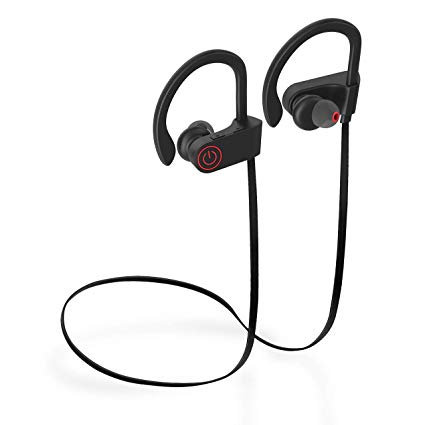 Waterproof Sport Earbuds Wireless Bluetooth Headphones Rechargeable HD Stereo Sweatproof in Ear Earbuds for Gym Running Workout Noise Canceling Headsets