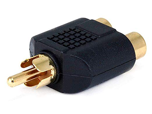 Monoprice 107186 RCA Plug to 2 RCA Jack Splitter Adaptor, Gold Plated