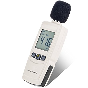 Decibel Meter Digital Hand-held multi-function /Sound level Reader with mini appearance and LCD backlight /Measuring data retention(30~130dBA),which is easy to operate and carry(included 3AAA batteries)