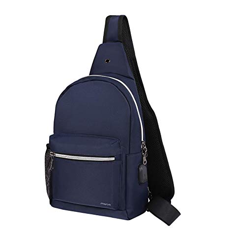 MOSISO Sling Backpack with USB Charging Port Hiking Daypack Outdoor Shoulder Bag