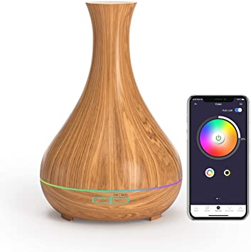 Alexa Oil Diffuser - Meross 400ml Smart WiFi Ultrasonic Diffuser, Compatible with Alexa and Google for Home Bedroom, APP Control, BPA-Free, Ultra Quiet