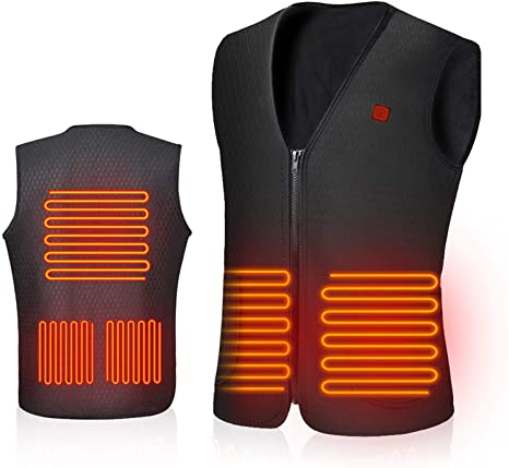 AiBast Heated Vest, Outdoor Heated Vest, Comfortable Materials Heated Clothing With Rapid Heating, Super Thermal Protection, 5 Heating Zones, USB Charging Mode, Washable, (batteries not included)