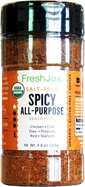 FreshJax Premium Gourmet Spices and Seasonings (Spicy All-Purpose: Organic Salt-Free Seasoning Blend)