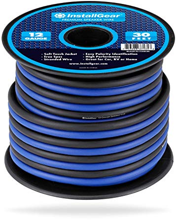 InstallGear 12 Gauge Speaker Wire (30-feet - Blue/Black)