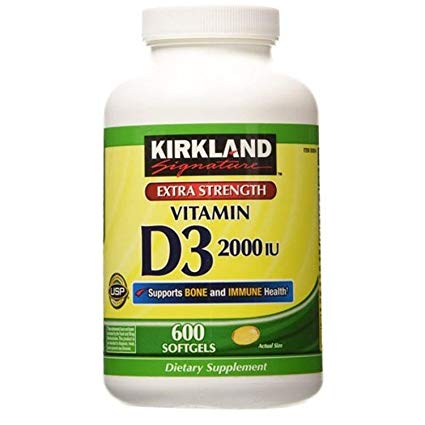 Kirkland Signature Maximum Strength Vitamin D3 2000 I.U. 600 Softgels, Bottle Personal Healthcare/Health Care