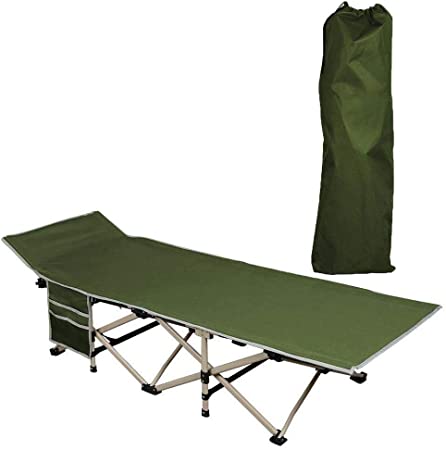 Yaheetech Folding Camping Bed - Foldable Portable Military Cot Canvas Tent Bed Comfortable Sleeping Cot Outdoor/Indoor/Office/Patio Furniture Bed w/Carry Bag 331 Lbs