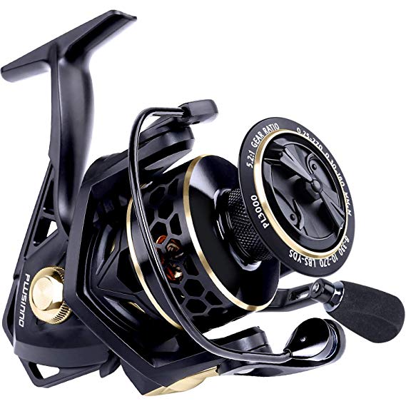 PLUSINNO Fishing Reel, 9  1BB Spinning Reel, Ultra Smooth Powerful, Lightweight Graphite Frame, CNC Aluminum Spool for Saltwater Freshwater