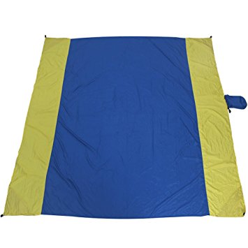 Leke Oversize Outdoor Beach Picnic Blanket Soft Lightweight and Sand proof Nylon, 210cm x 220cm, Blue