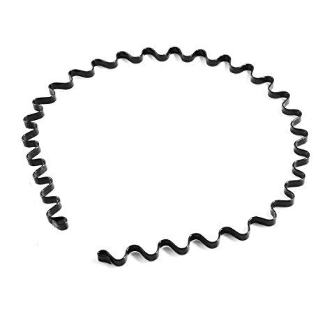 Skque New Wavy Metal Sports Men's Women's Hair Hoop Band Headband-color in Black