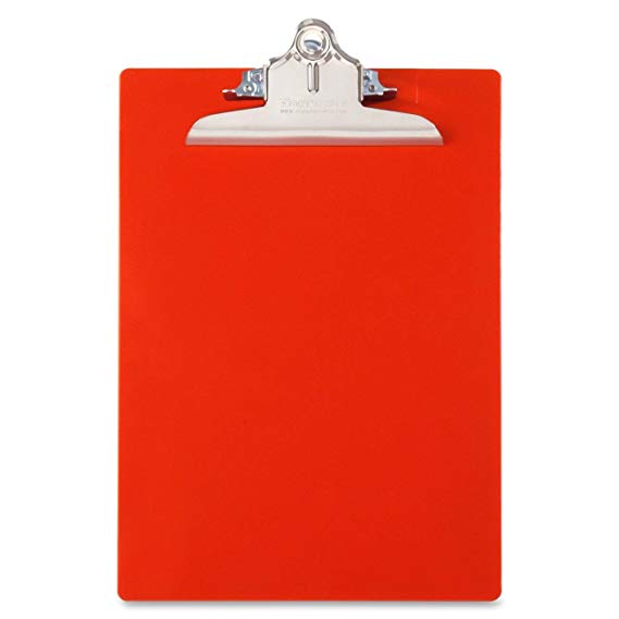 Saunders Recycled Plastic Clipboard, Letter Size 8.5 x 12 Inches, Red (21601)