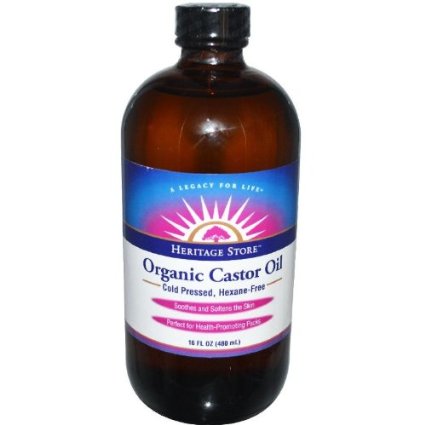 Heritage Store Organic Castor Oil, 16 Ounce