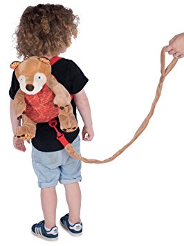 Eric Carle Bear Backpack, Children’s Safety Harness, Plush and Machine Washable, Polyester, Brown