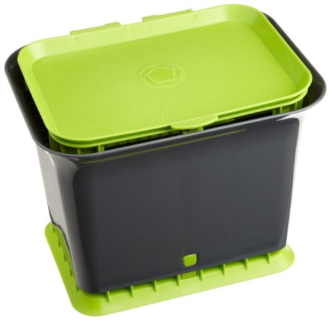 Full Circle Fresh Air Countertop Compost Collector Green Slate