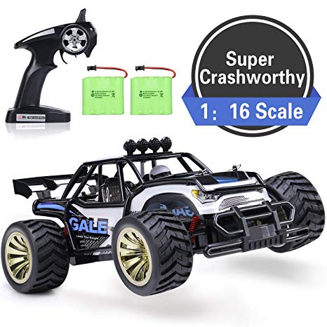 SGILE 15 KM/H Remote Control Car Toy, Kids RC Race Car for Boy with 2 Rechargeable Battery, Blue