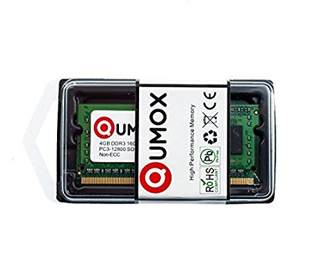 QUMOX 4GB 1600 DDR3 4 GB PC3-12800 SO-DIMM PC3 RAM Laptop Memory 204pin CL11