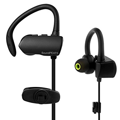 SoundPEATS Q9A Wireless Bluetooth Sweatproof Secure Fit Earbuds (Black)