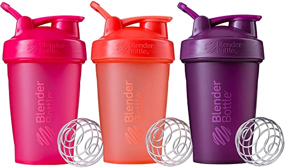 BlenderBottle Classic V1 Multipack Shaker Bottle, 20-Ounce, Coral and Pink and Plum