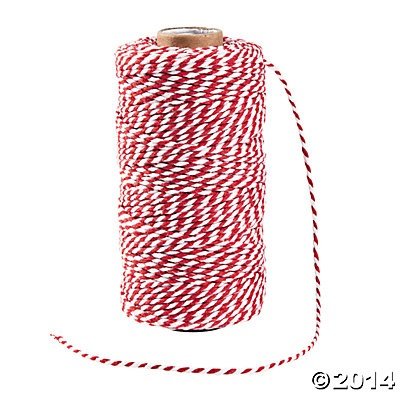 Red and White Baker's Twine - 328 ft