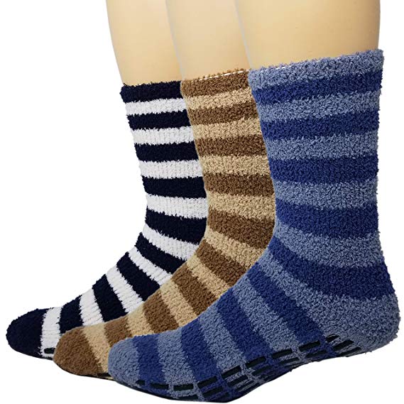 Warm Fuzzy Socks Ultra Soft Mens 3-pack Assorted By Debra Weitzner