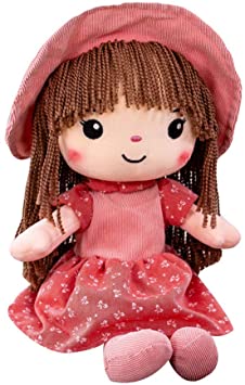 ikasus Soft Baby Doll with Clothes, 15.7 Cute Rag Doll Ragdoll Plush Stuffed Toy with Hat Skirt Handmade Princess Plush Toy Baby Girls Sleeping Partner Doll Xmas Birthday Gift