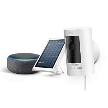 All-new Ring Stick Up Cam Solar with Echo Dot (Charcoal)