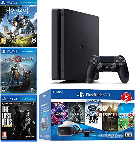 2019 Playstation 4 PS4 Slim 1TB Console   Playstation VR Headset   Playstation Camera   8 Games Bundle