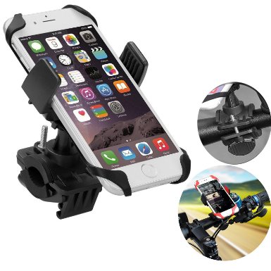 Bike Mount, No1seller Universal Cell Phone Bicycle Handlebar Baby Stroller Motorcycle Holder Cradle Mount for iPhone 6 6( ) 6S 6S plus 5S 5C 4S, Samsung S7 S6 Note 4,Nexus 5,Huawei