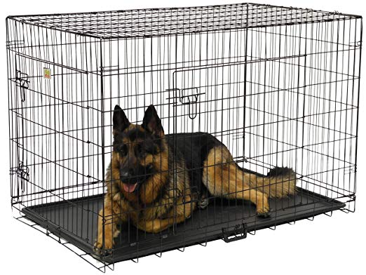 Go Pet Club 24-Inch Two Door Folding Metal Cage with Divider