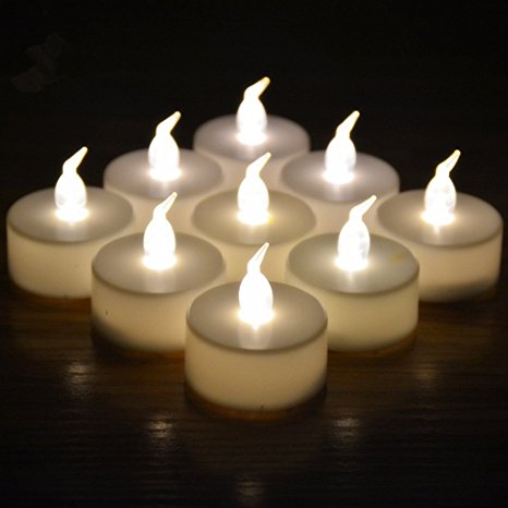 Jofan 24pcs Warm White No-flickering Battery Operated LED Tea light Candles Flameless Wedding Holiday Party Light