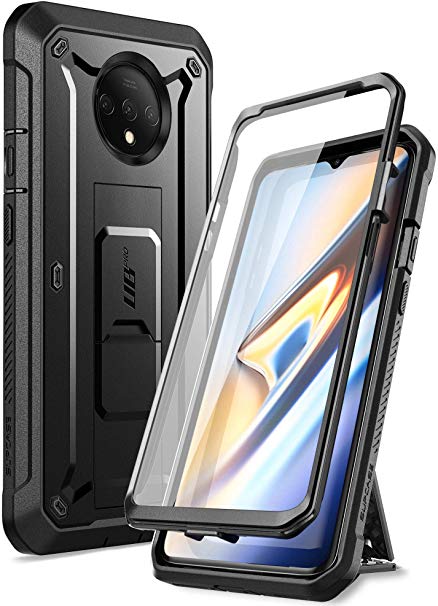 SUPCASE [Unicorn Beetle Pro Series] Case Designed for OnePlus 7T, Built-in Screen Protector Full-Body Rugged Holster Case for One Plus 7T (Black)