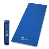 Zennery Non-Slip Yoga Mat with Adjustable Carrying Strap Dark Blue